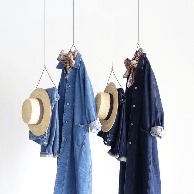 211032 DENIM Raglan Over Coat / A : INDIGO LIGHT