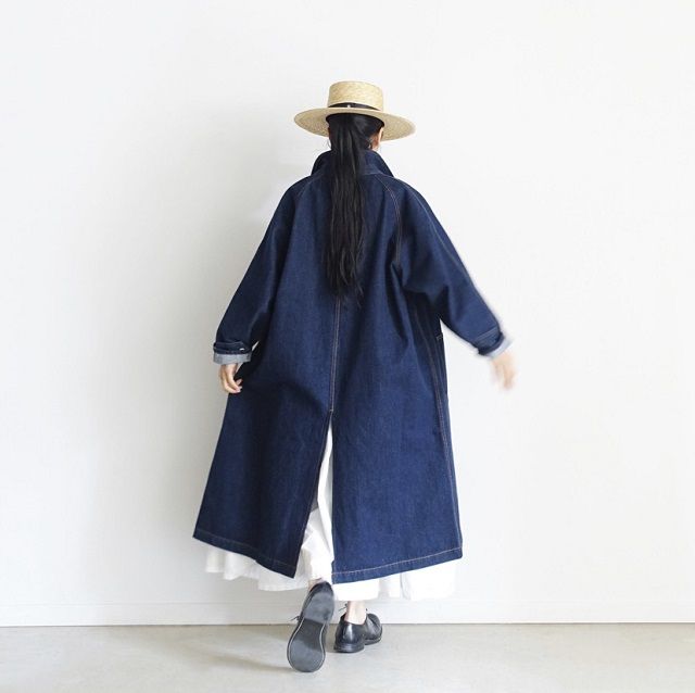 211032 DENIM Raglan Over Coat / B : INDIGO DARK